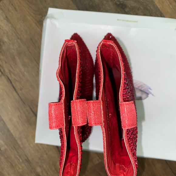 Jessica Simpson Intense Red Glitter Gabor Boots. - Picture 10 of 16